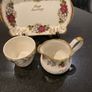 Old  H Aynsley and Co Happy Anniversary trio  tray jug and sugar bowl Image 6