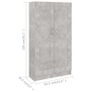 Book Cabinet Concrete Grey 82.5x30.5x150 cm Chipboard Image 8