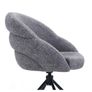 Lilia Grey Chenille Swivel Chair  Black Metal Base, Auto-Return Image 2