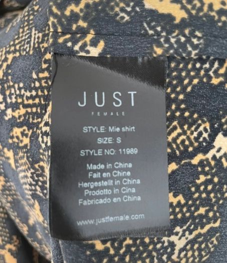 Just Female Snake Print Blouse - Size S