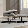 Recliner with Ottoman, 360 Swivel, Adjustable Height & 4-Position Back 26 x 31.5 x 36.6 40.9 in, Gray Image 8