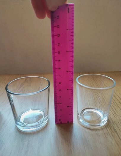5 candle holders - glass