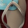 Silver flip flops with Diamante Straps Image 3