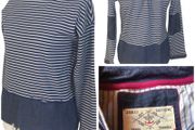 Joules Ladies blue long sleeve heavy cotton striped top size 10 price includes postage