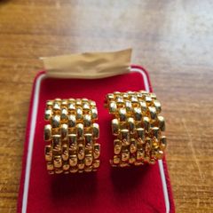 Vintage Heavy Gold Tone Earrings