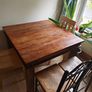 Solid wooden table and chairs Image 4