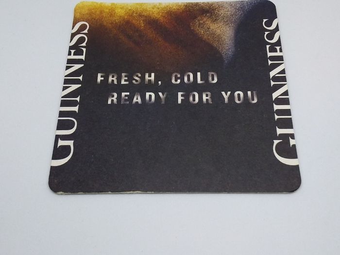 Guinness : Fresh , Cold Ready For You - Beer Mat/Coaster
