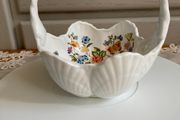 Aynsley Shell Cottage Garden Fine Bone China Basket Dish