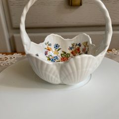Aynsley Shell Cottage Garden Fine Bone China Basket Dish