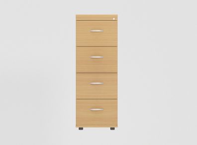 Wooden 4 Drawer Filing Cabinet Beech