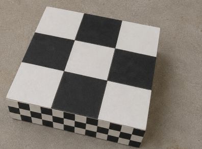 Black & White Checkerboard Plinth Display Pedestal