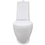 White Ceramic Toilet & Bidet Set Image 3