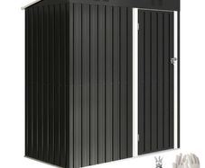 New. Outdoor, yard, patio, garden shed compact design dark grey (Free Delivery)
