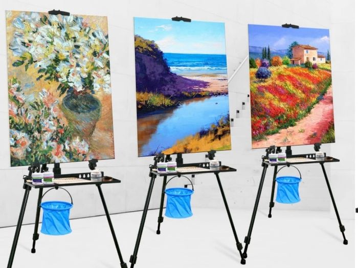 Easel Stand Art Easel for Adults Artists Easel for Painting & Displaying, 50 to 152cm Adjustable Easel, Aluminum Tripod with Portable Bag/Folding Keg/Apron (FREE POSTAGE)