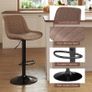 Bar Stools Set of 4, Swivel Counter Height Barstools with Back, Adjustable PU Leather Bar Chairs, Modern Armless Kitchen Island Stool, Brown Image 6