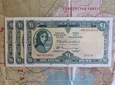 1 Pound Lady Lavery (3 in Sequence)