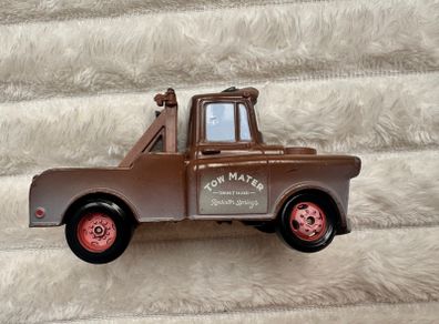Disney Pixar Cars Radiator Springs Tow Mater Truck Diecast Metal Vehicle approx. 9.5 cm. length one of the back wheels is not working usad Please see photos