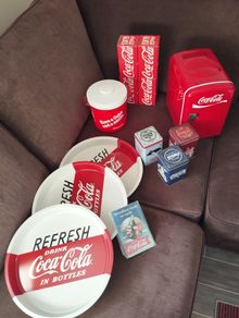 CocaCola Collector Set  Fridge Trays Glasses Tins & More