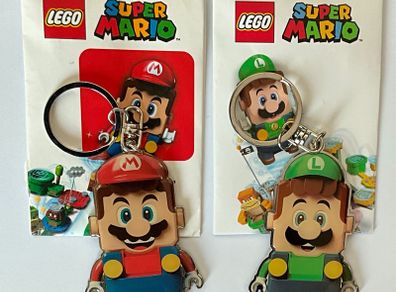 Limited edition Lego super Mario and Luigi keychains
