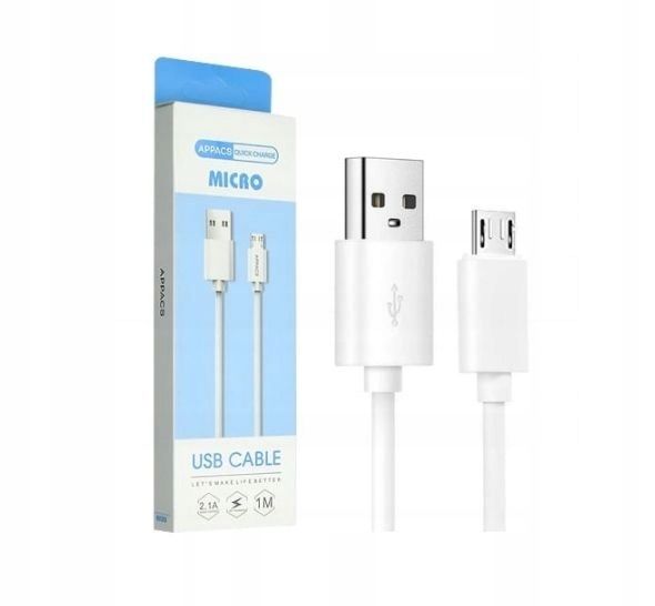 New 1m Premium Appacs Micro USB 2.1A Quick Fast Charge Data Cable Charger #871