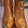 Customised gold glitter boots Image 2
