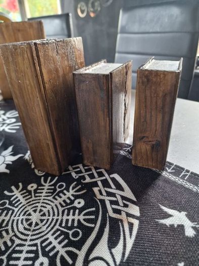 Hand crafted wooden book ends