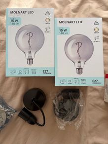 IKEA MOLNART LED Bulbs + Ceiling Lamp Holder