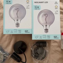 IKEA MOLNART LED Bulbs + Ceiling Lamp Holder