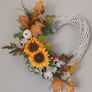 55cm white wicker autumnal wreath Image 3