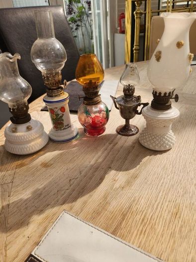 Six minature oil lamps