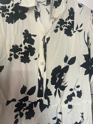 Brand new river island cream and black cotton shirt dress