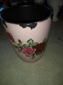 Vintage Art deco studio ceramic pottery rose vase.