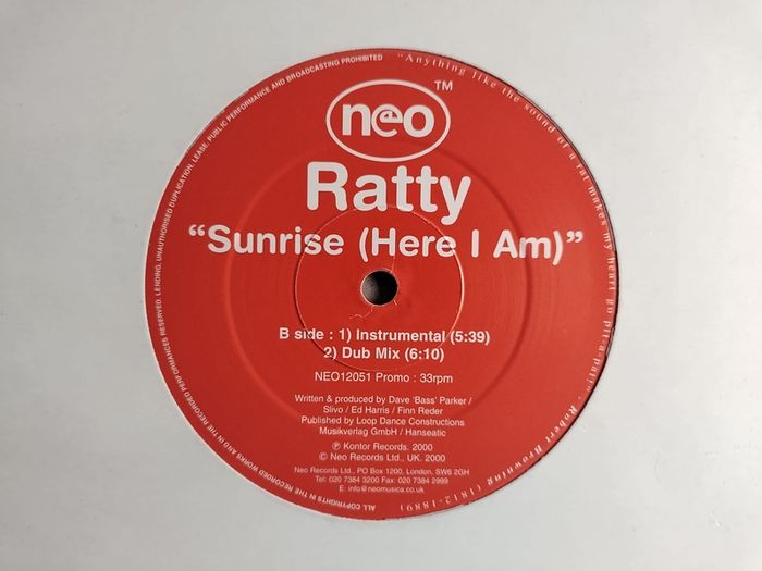 Ratty - Sunrise (Here I Am) - Neo Records - Incl PRESS Release SHEET! EPIC German HARD Trance ANTHEM!