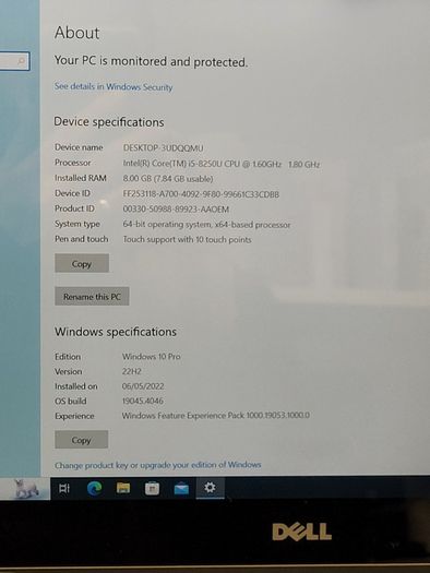 Dell Inspiron 5379 15.6" I5-8250u 1.60 Ghz 8gb Ram 512gb Ssd Windows 10 Pro (touch Screen)