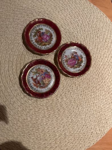 Set of Three CP Limoges French Antique Miniatures Trinket Dishes