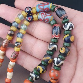 Antique Venetian Style MultiColor Mix Glass Beads Necklace