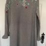 jumper dress Aline yumi jumper dress size small grey frilled cuff with embroidery small 10/12 Image 6