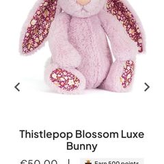 New JELLYCAT Thistlepop Blossom LUXE Bunny Medium