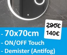 LED Bathroom Mirror Makeup 70cm Demister