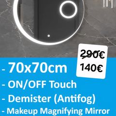 LED Bathroom Mirror Makeup 70cm Demister