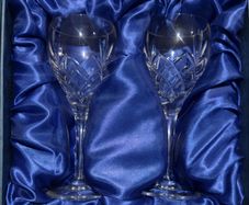 Cork crystal glasses set of 2 in presentation box.