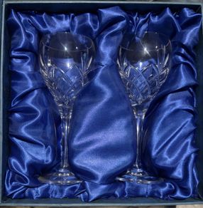 Cork crystal glasses set of 2 in presentation box.