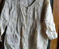 Options beige linen blouse.