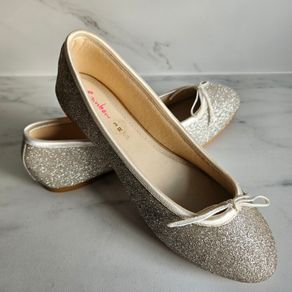 Hessy silver fine shimmer by rainbow club silver sparkling ballerinas size UK 3  EU 36.5 & UK 4 EU 37