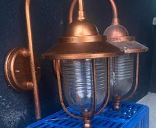 Pair Copper Effect Outdoor Wall Lights