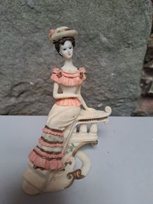 Vintage Lady on the Stairs figurine