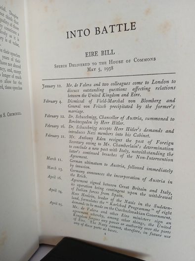 Into Battle: Speeches by the Right Hon. Winston S. Churchill Compiled by Randolph S. Churchill (HQ871)
