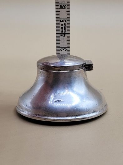 Antique Sterling Silver Inkwell  Birmingham 1939  Capstan Style