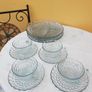 Set of 4 Anchor Hocking Bubble Blue Grill Plates, Cups & Saucers from 1940s Image 7