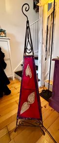 Beautiful antique Moroccan leather and iron handmade lamp